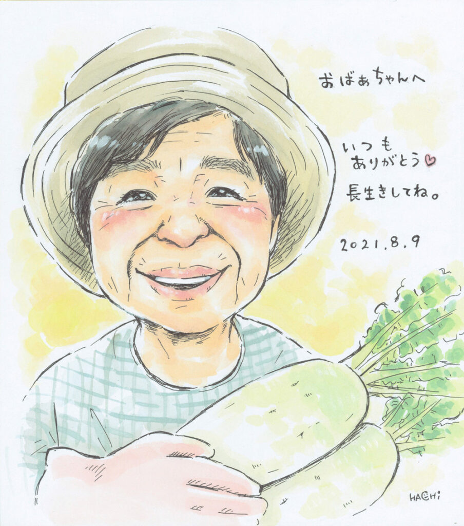 似顔絵師HACHi 似顔絵サンプル おばあちゃん