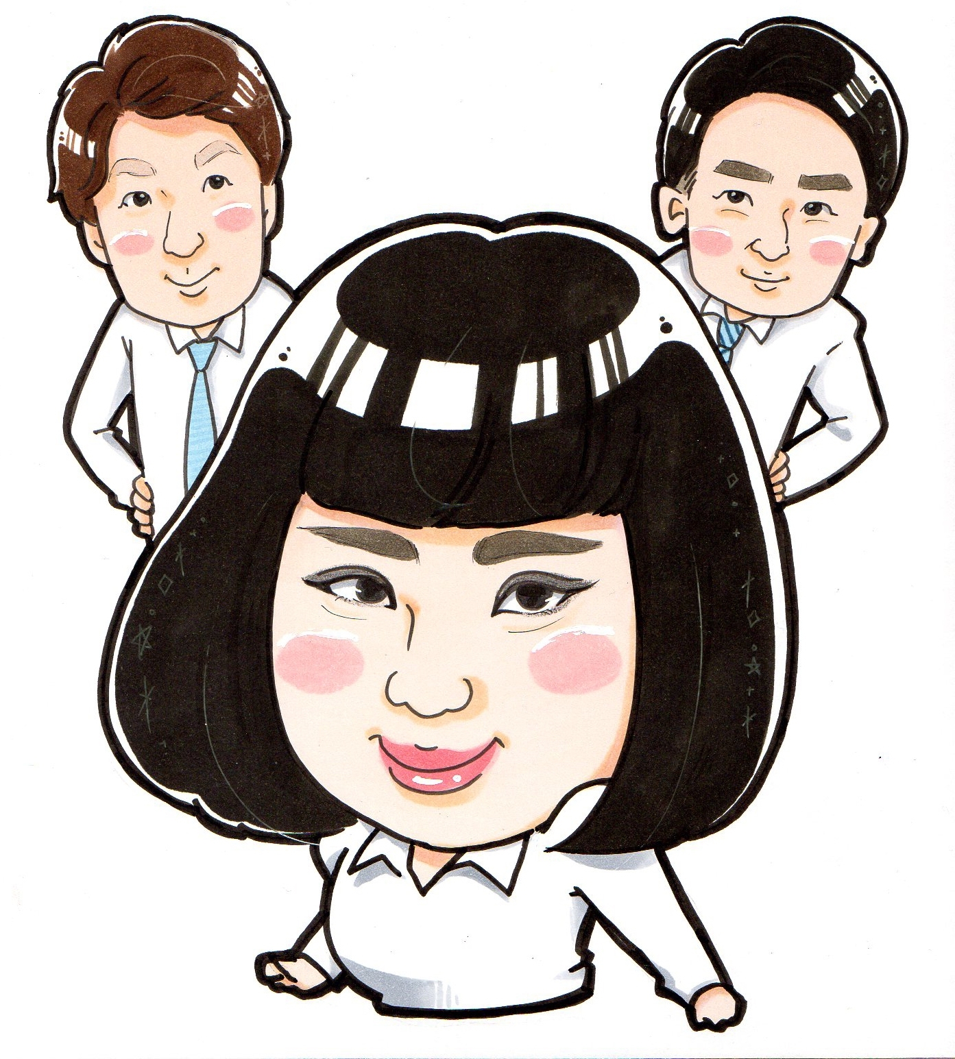 くぼたれい 似顔絵サンプル