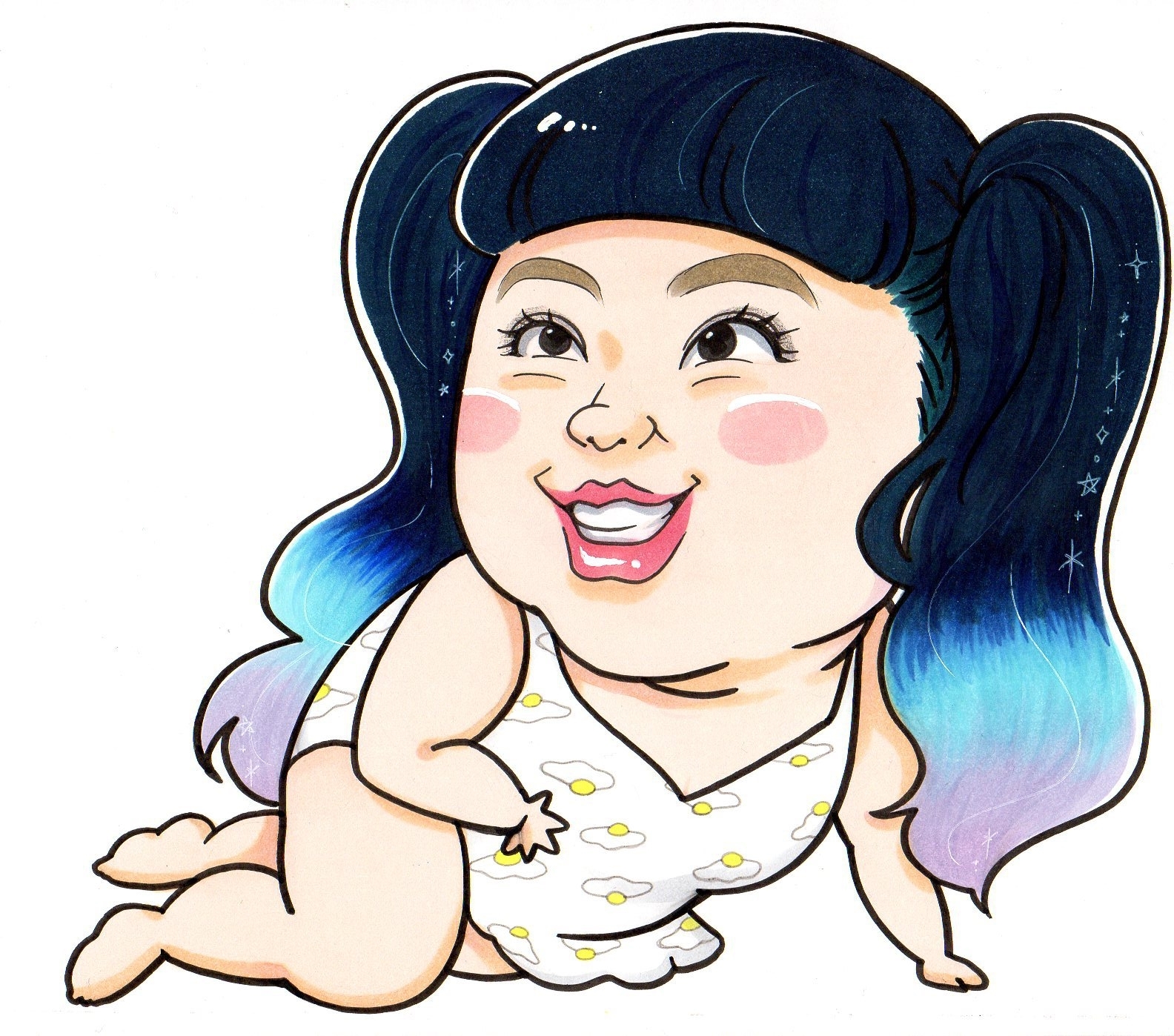 くぼたれい 似顔絵サンプル