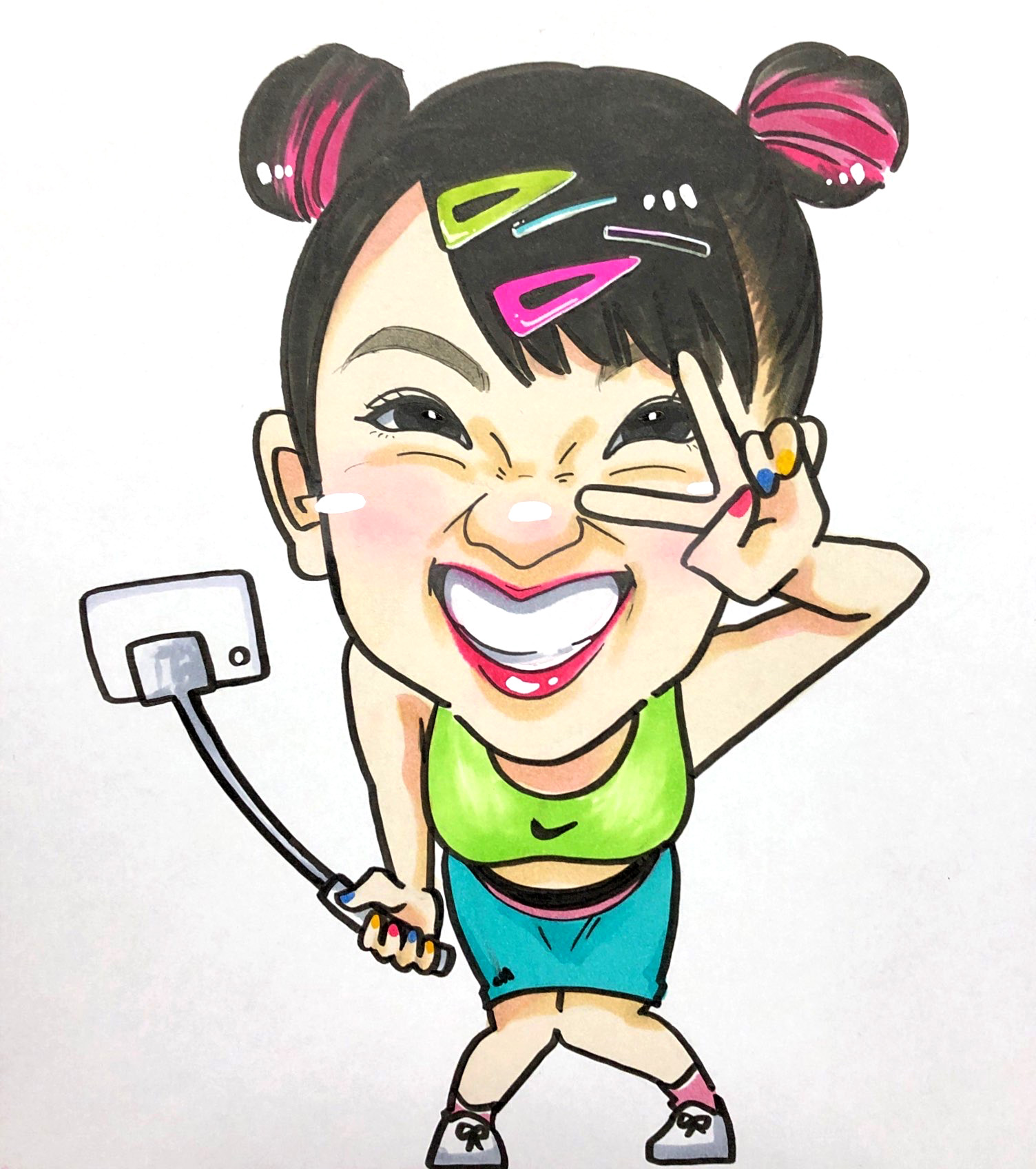 くぼたれい 似顔絵サンプル
